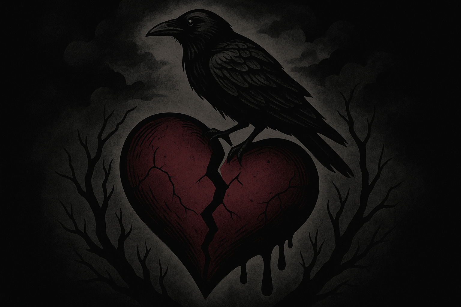 Dark gothic broken heart tattoo styles
