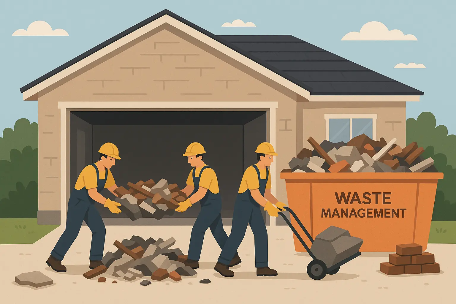 Construction debris removal service