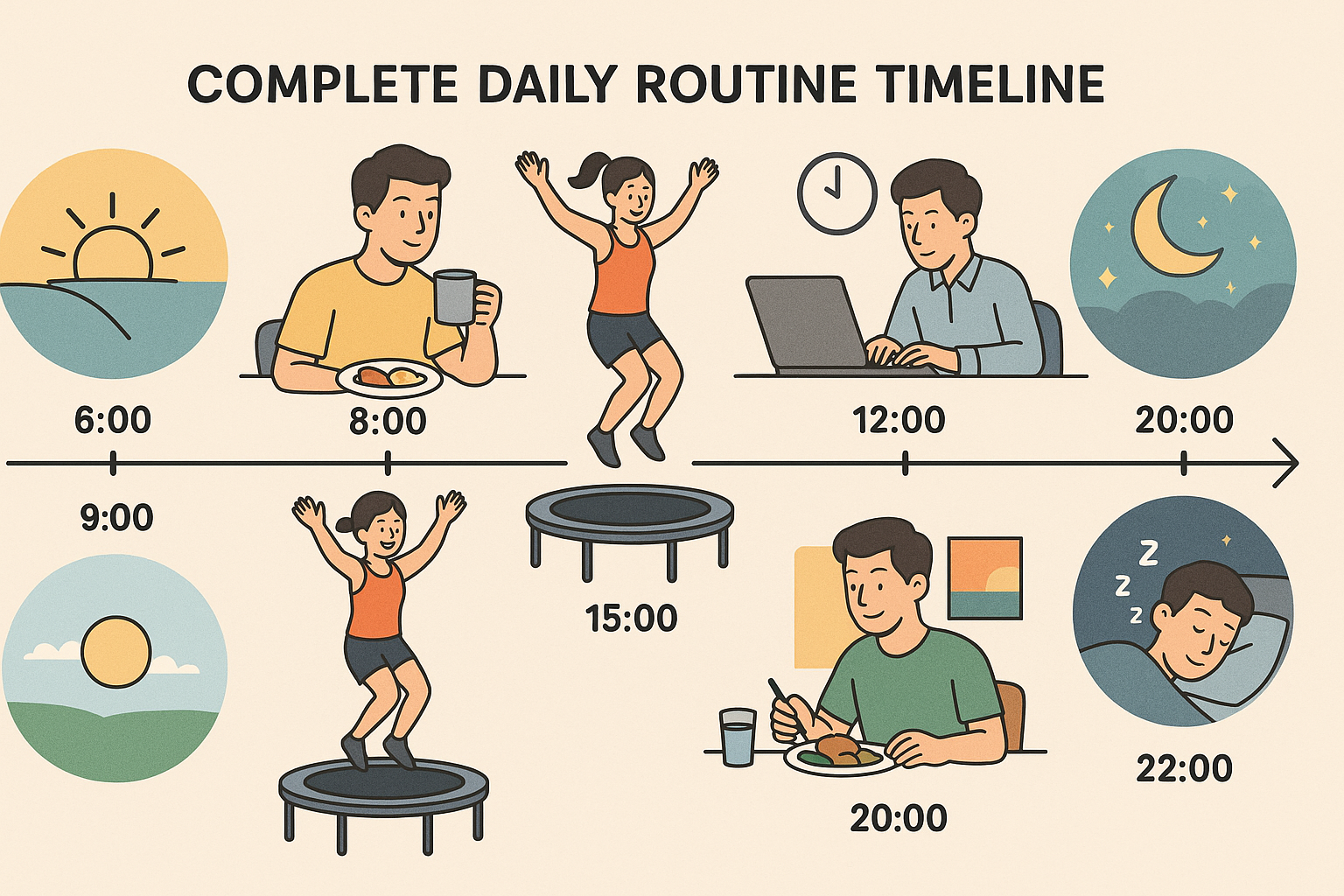 Complete trampoline transformation timeline