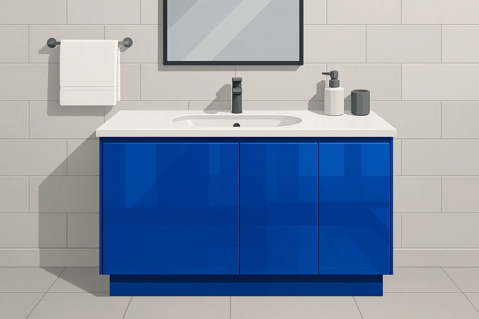 Electric Blue Modern Vanity