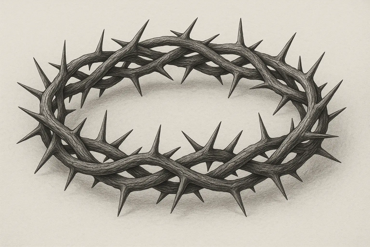 Black and gray realism crown of thorns tattoo