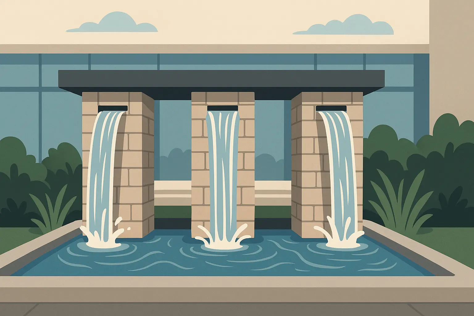Water feature entrances