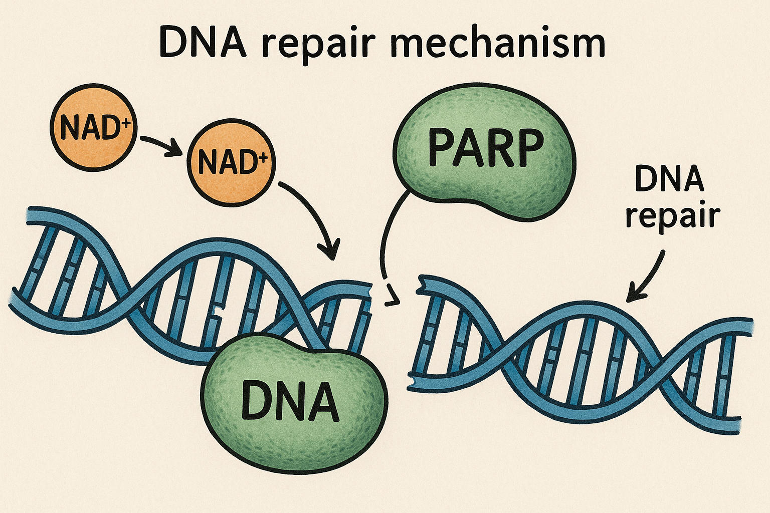 DNA repair NAD consumption process