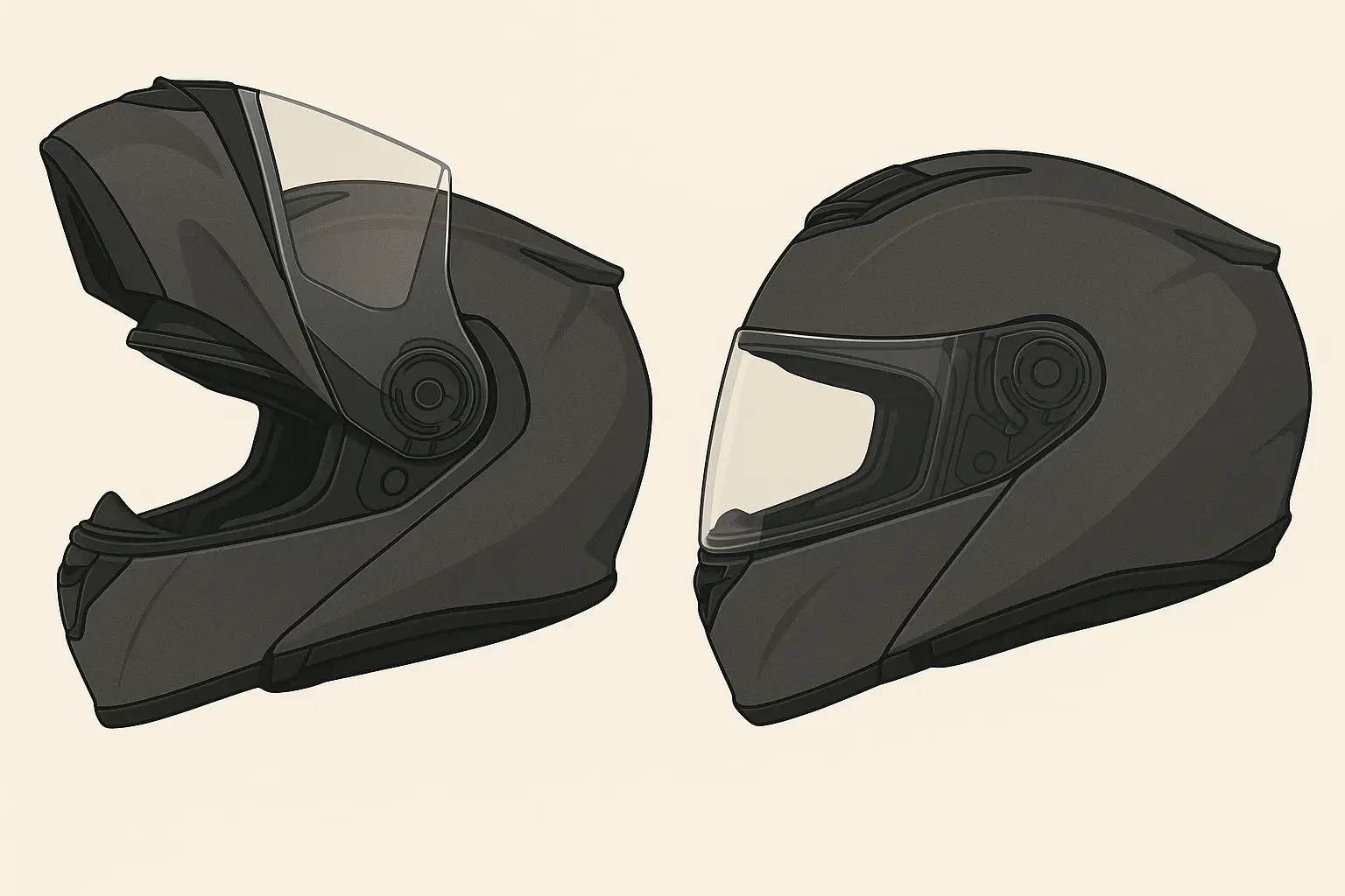 Modular motorcycle helmet with flip-up chin bar feature