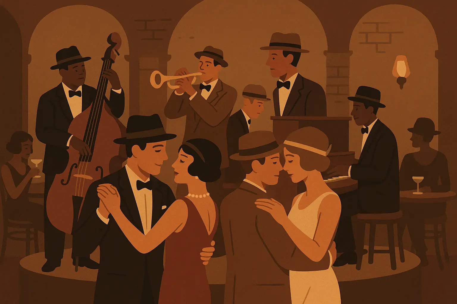 Jazz age romance scene