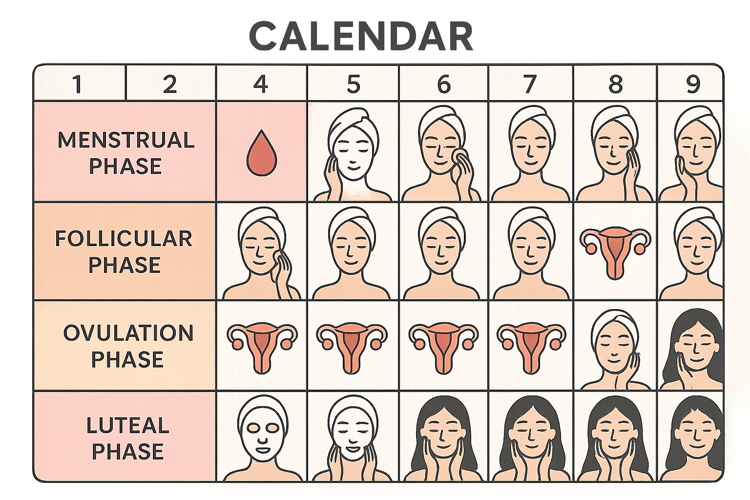 Hormonal cycle facial treatment planning