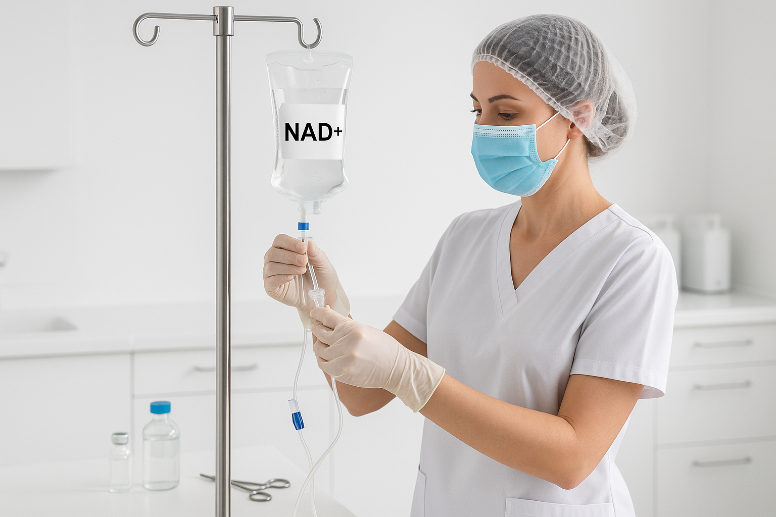 NAD infusion preparation and clinical setup