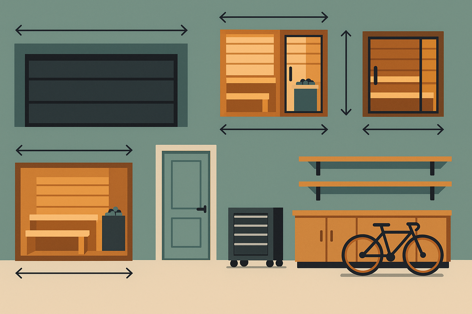 Garage sauna installation planning and space requirements