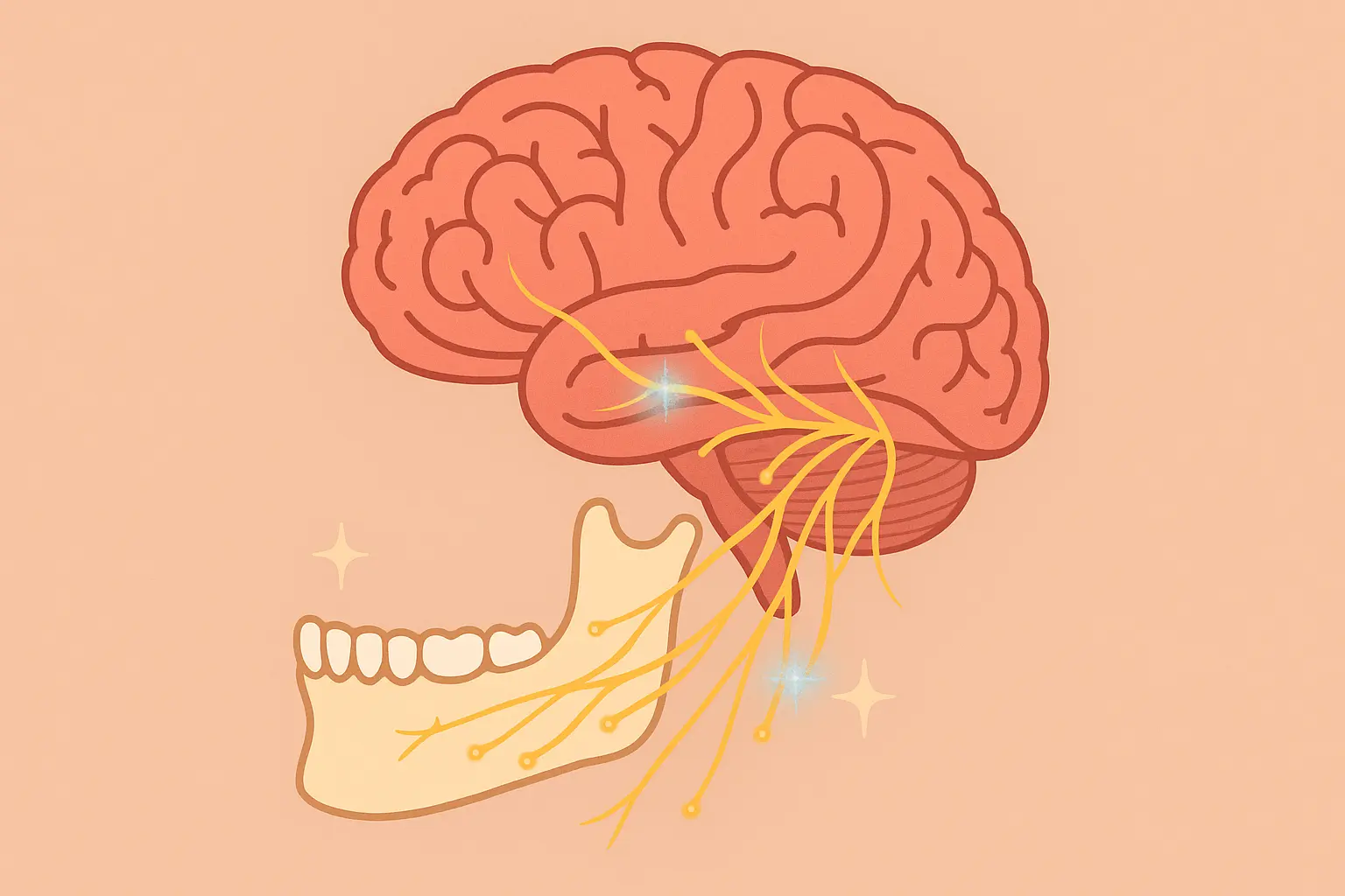 Brain neural pathways during jaw surgery recovery