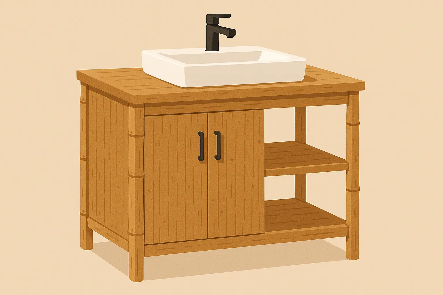 Modern bamboo bathroom vanity with eco-friendly design