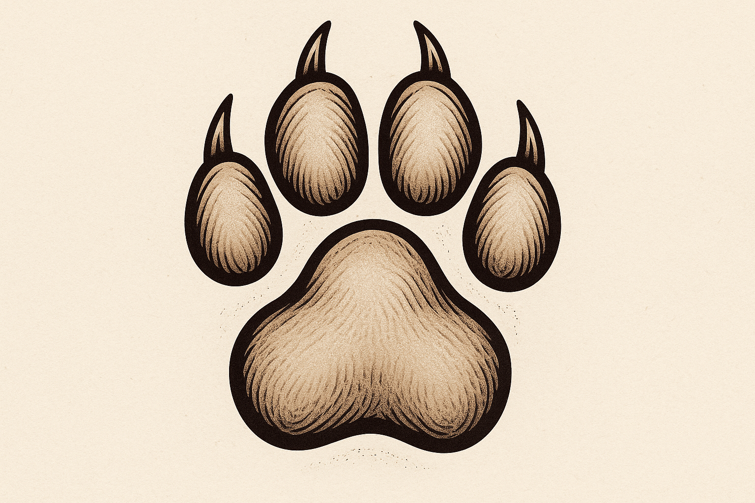 Realistic dog paw print replica tattoo