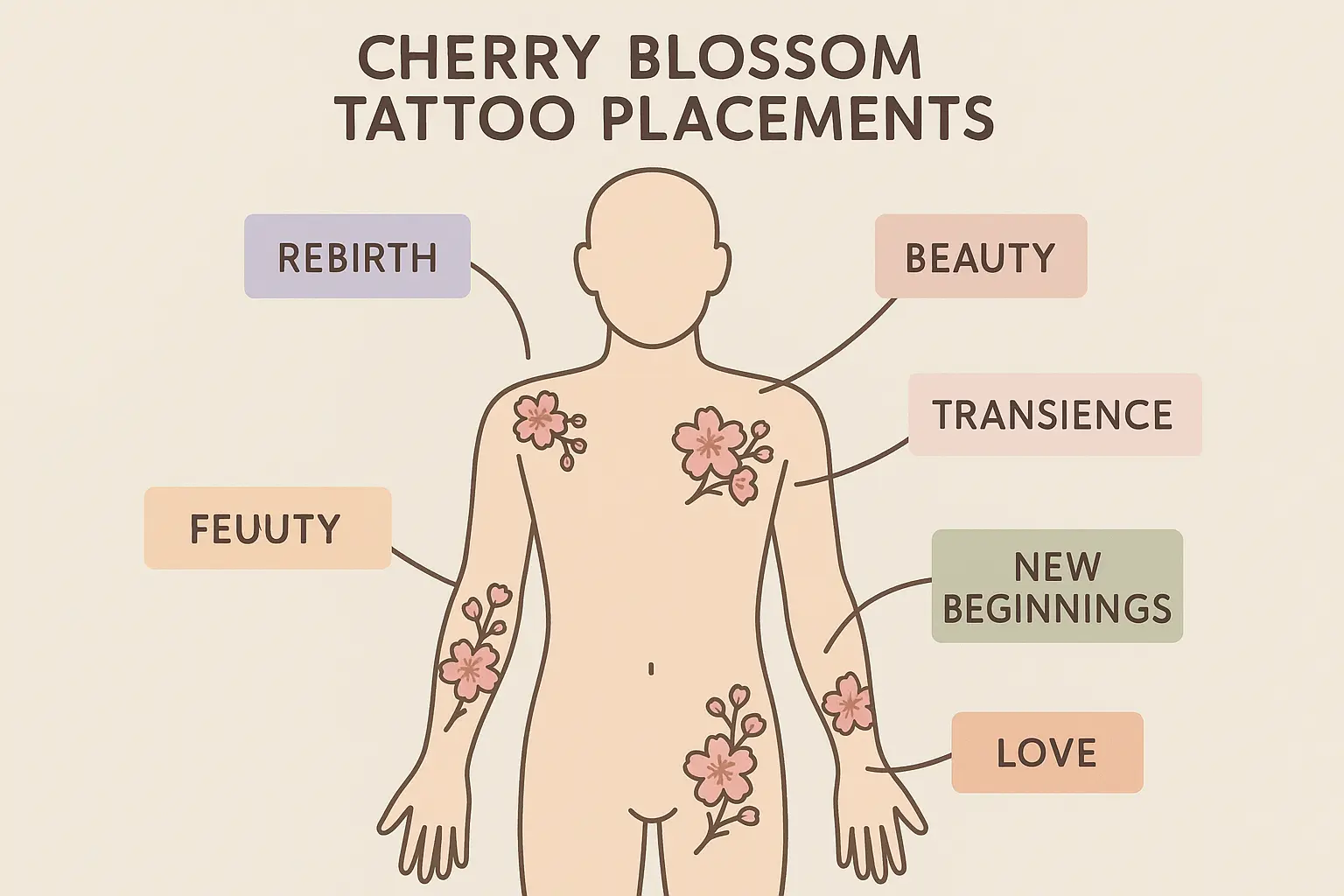 Sacred geometry cherry blossom tattoo placement