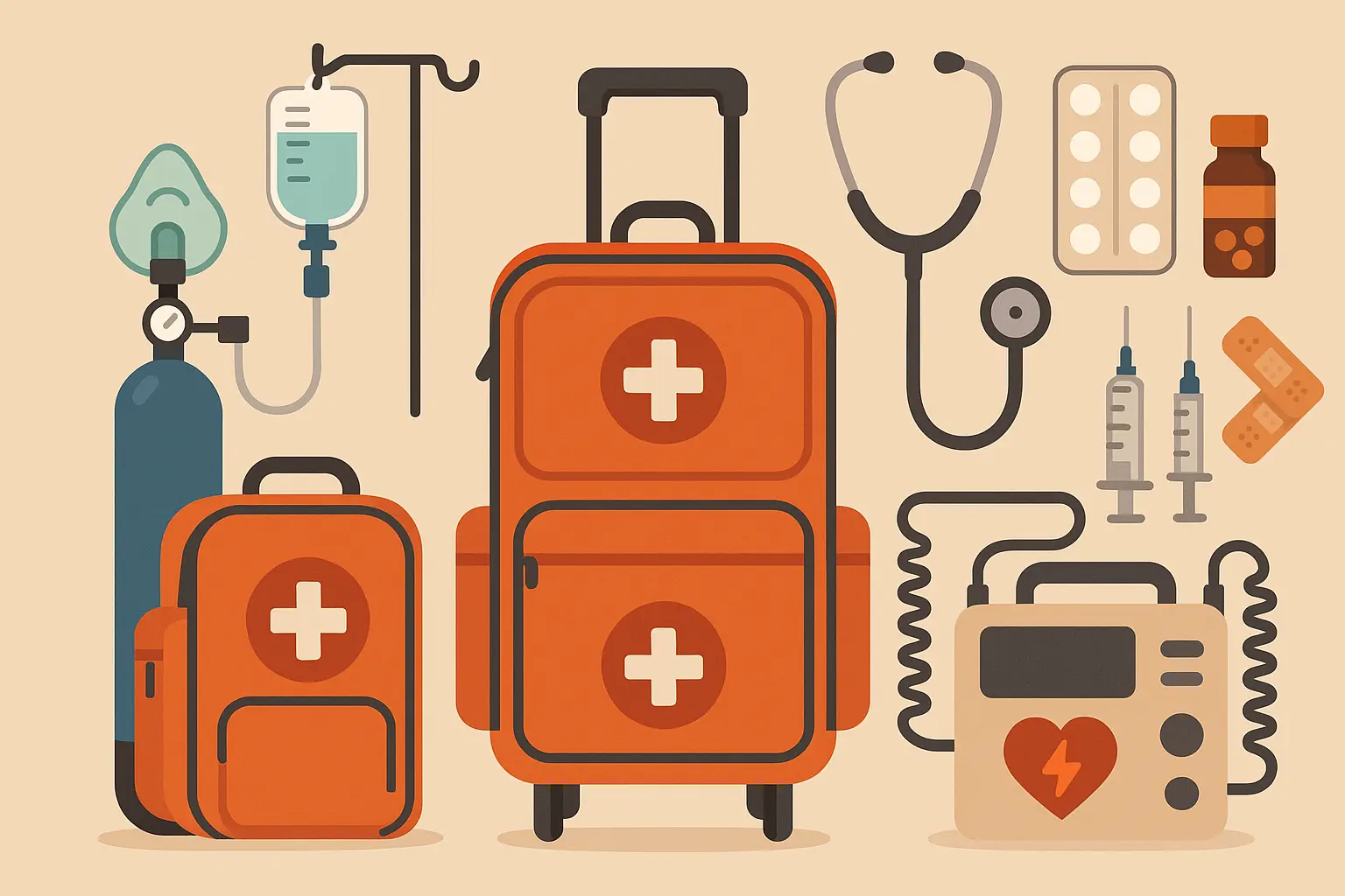 Emergency response equipment for mobile IV therapy