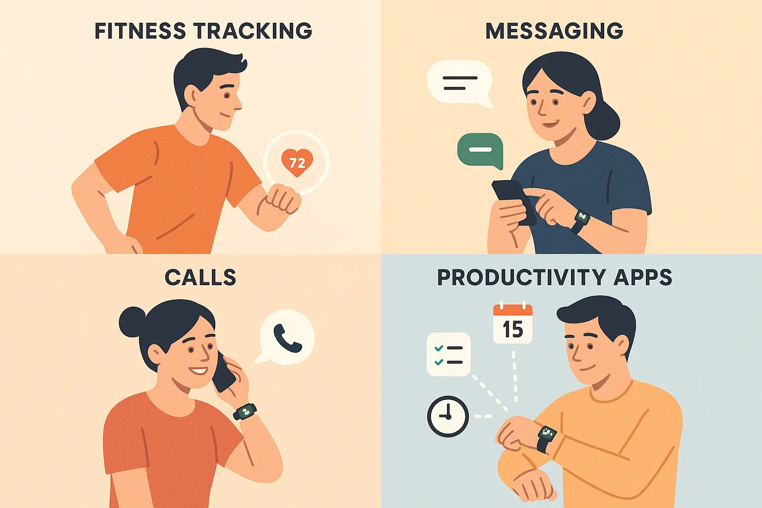 Smartwatch communication and productivity features