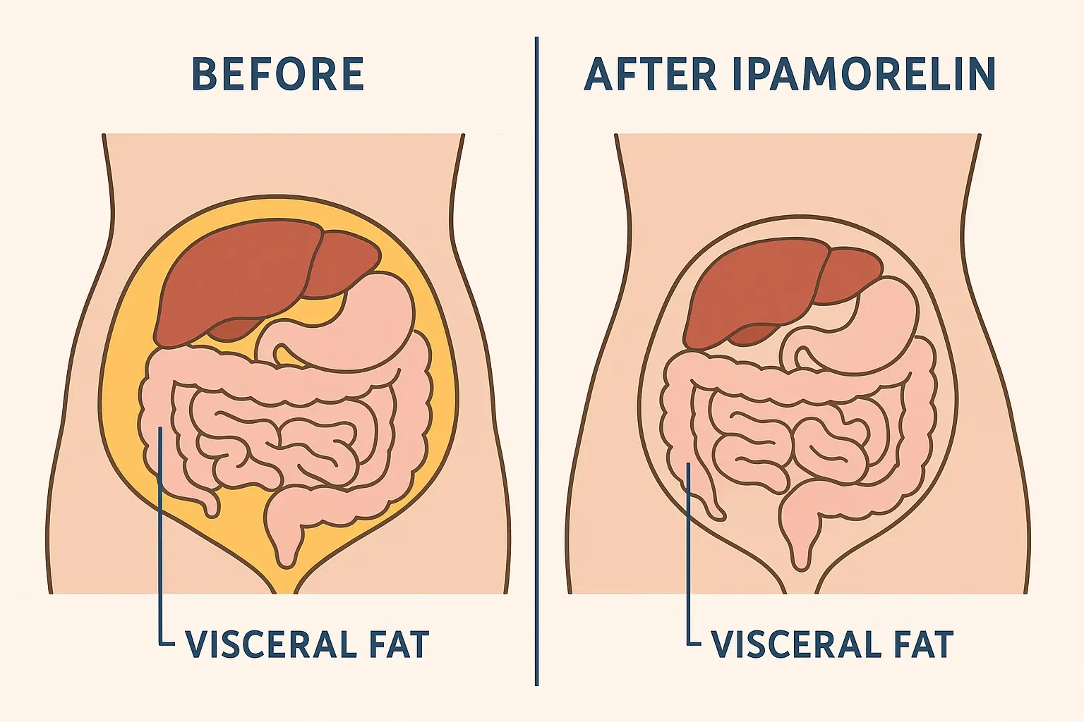 Visceral fat targeting mechanism