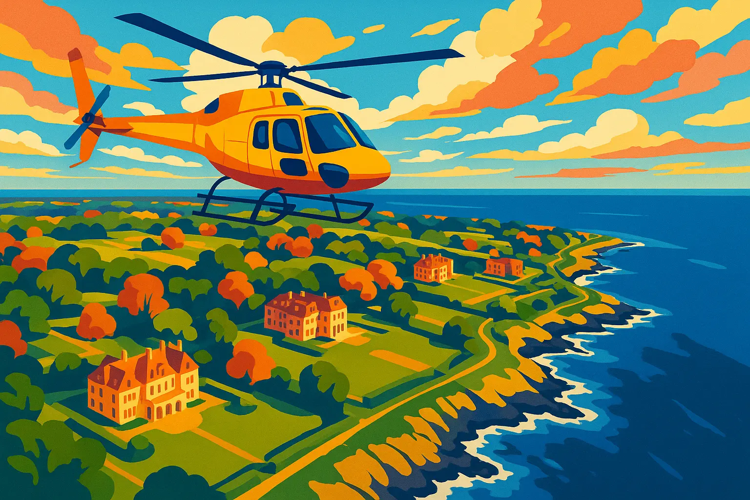 Helicopter tour over Newport