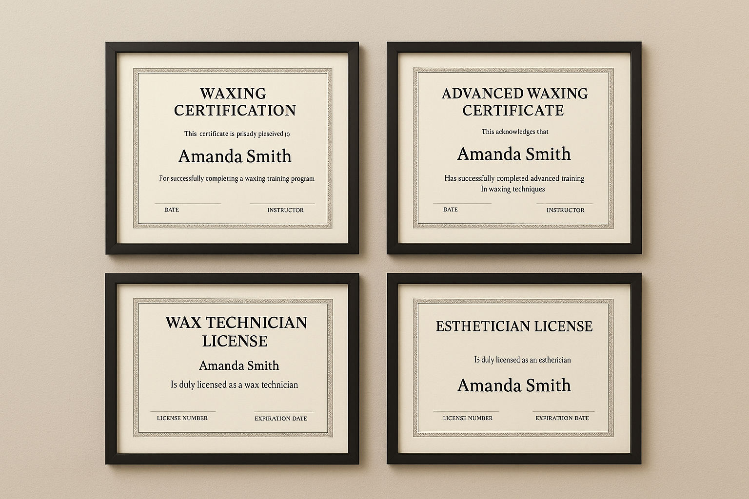 Male grooming certification and training materials