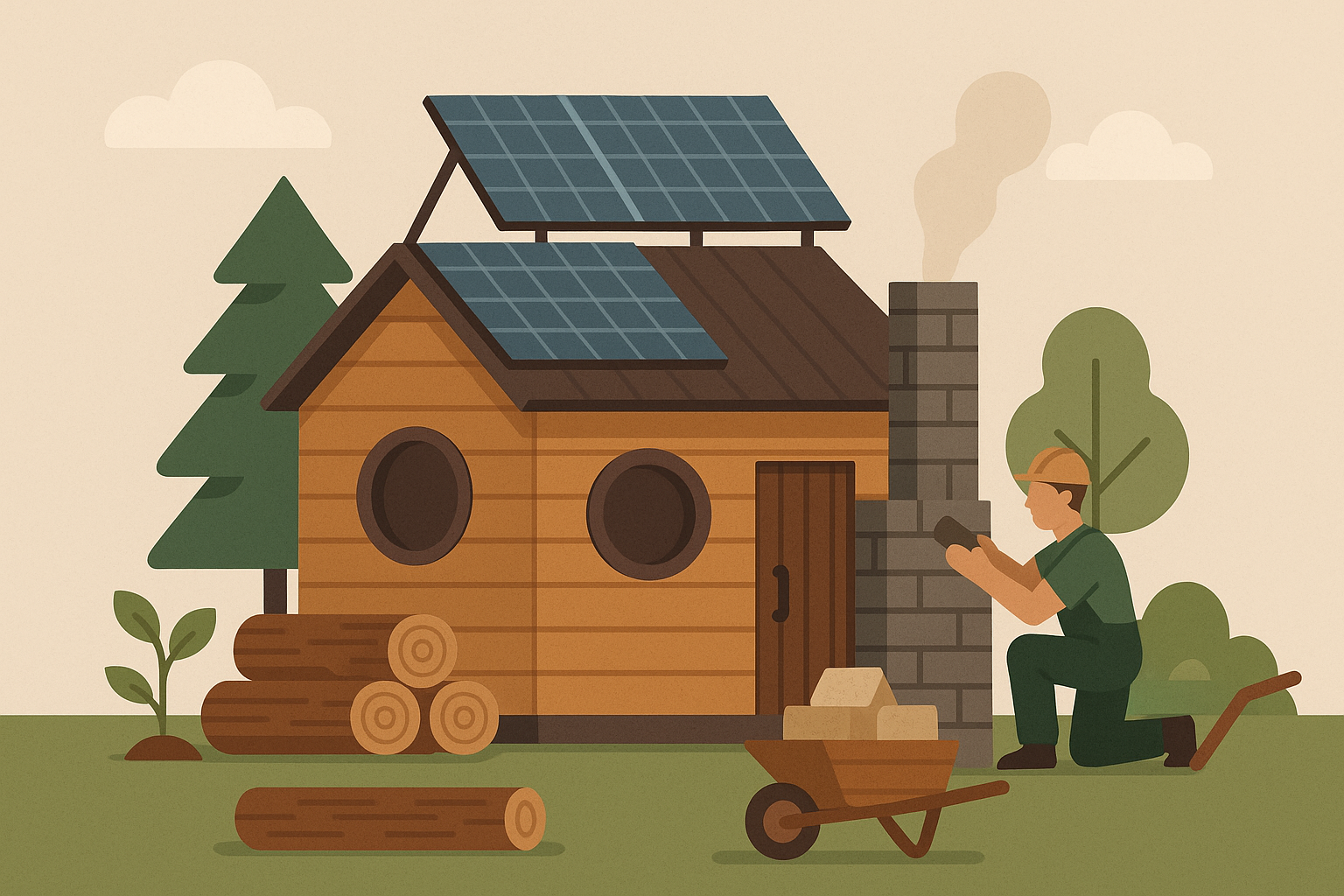 Sustainable Finnish sauna construction with local materials