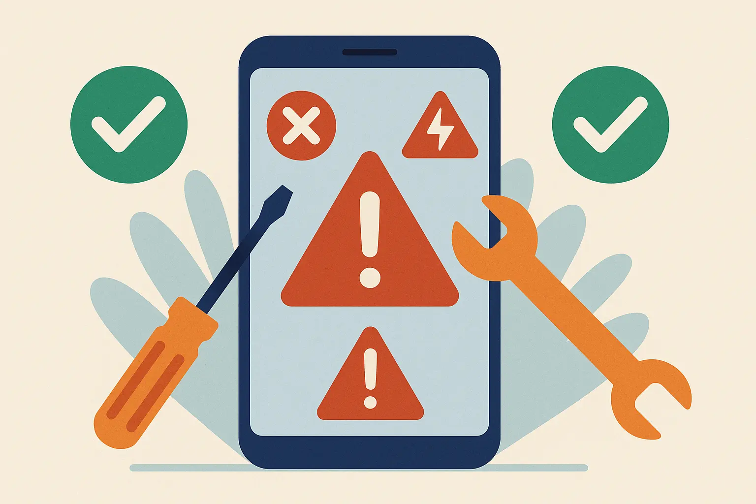 Android phone showing update error message and troubleshooting options