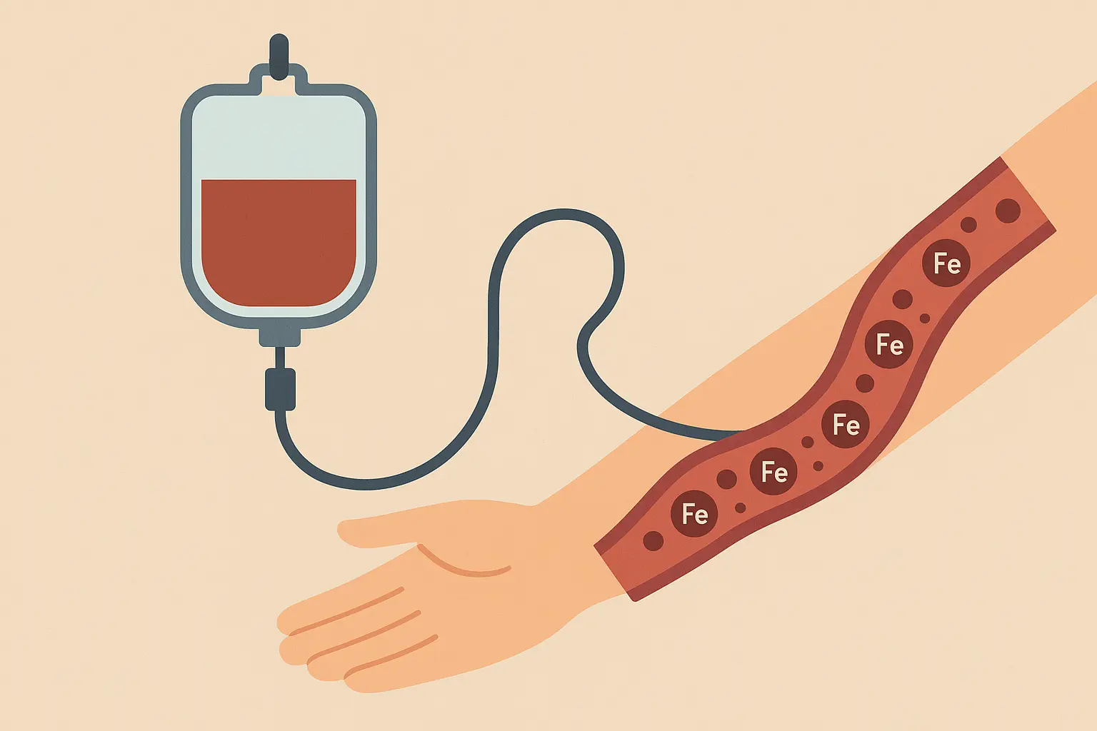 IV iron infusion process and vascular response