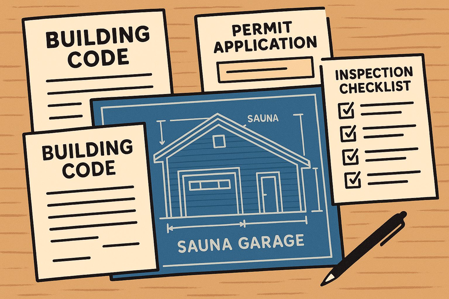 Code compliance documentation for garage sauna installations