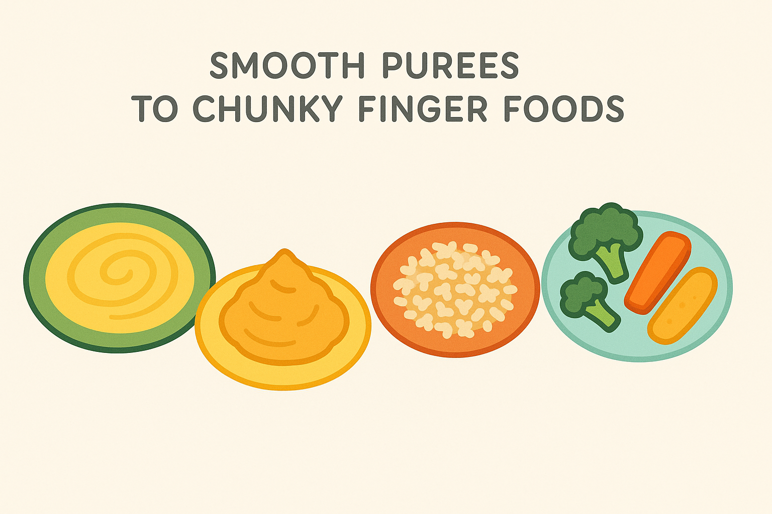 Various textures of baby-led weaning foods