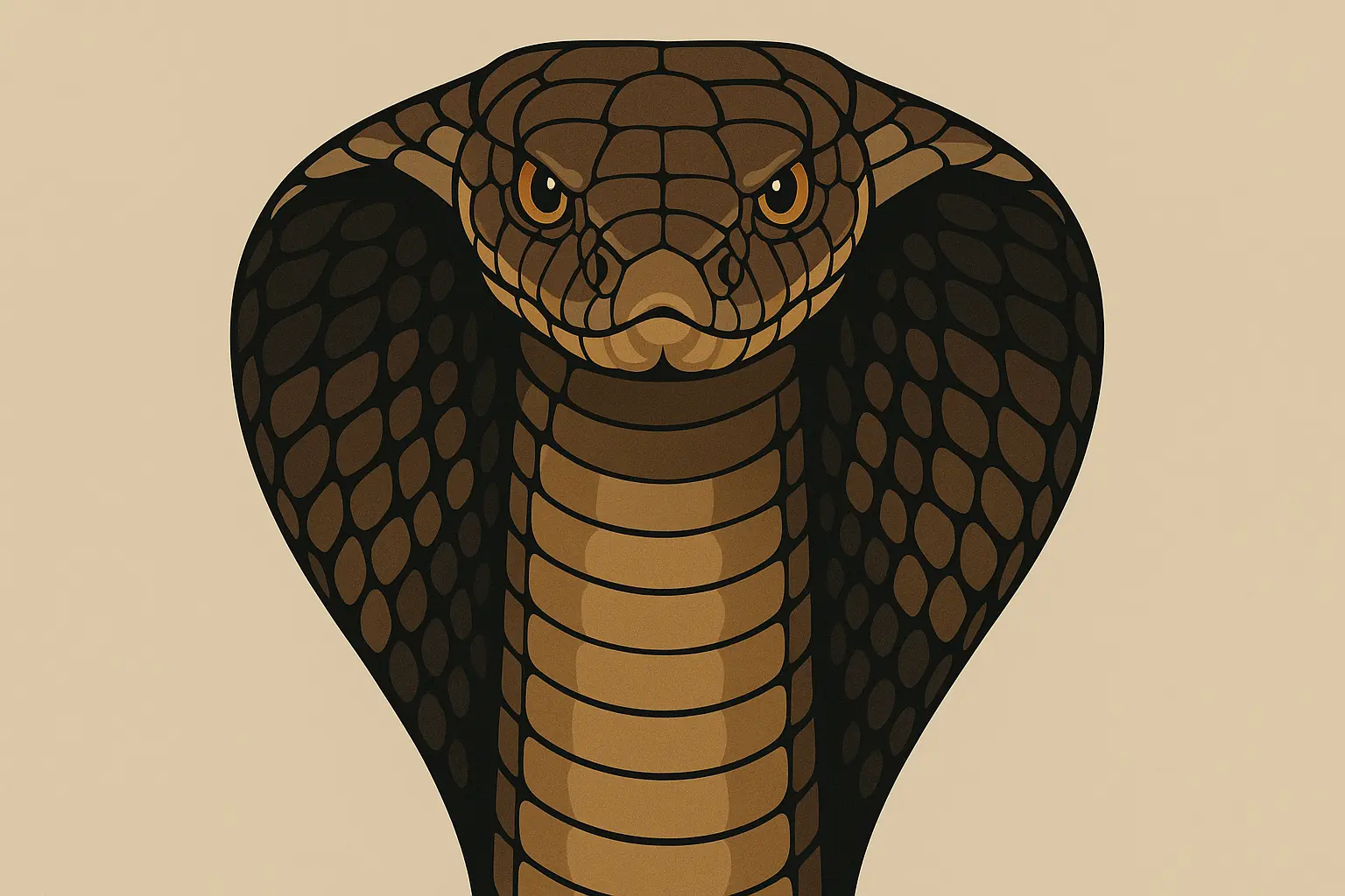 Realistic king cobra portrait tattoo design