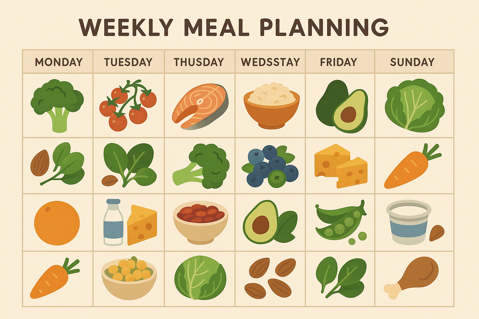 7-day meal plan structure for osteoporosis