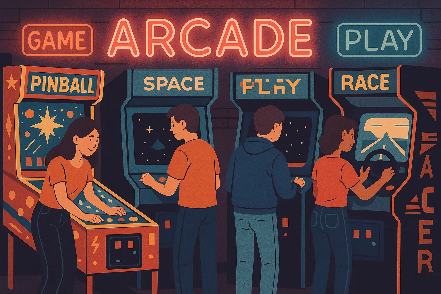 Vintage arcade gaming venue
