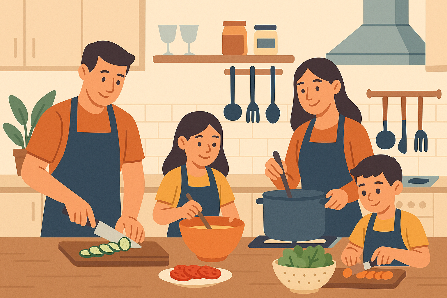 Family meal planning roles system