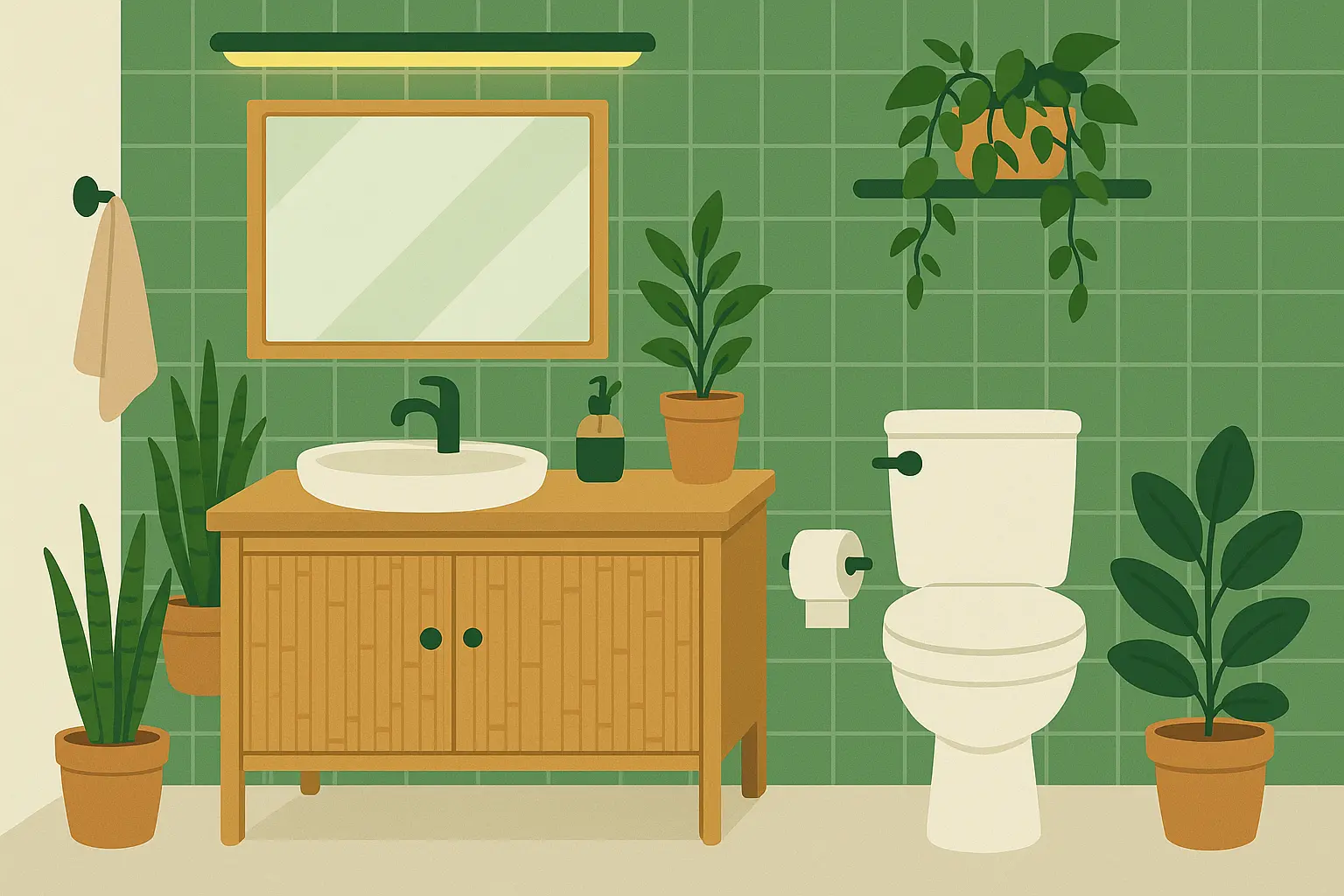 Smart shower system implementation in green bathroom design
