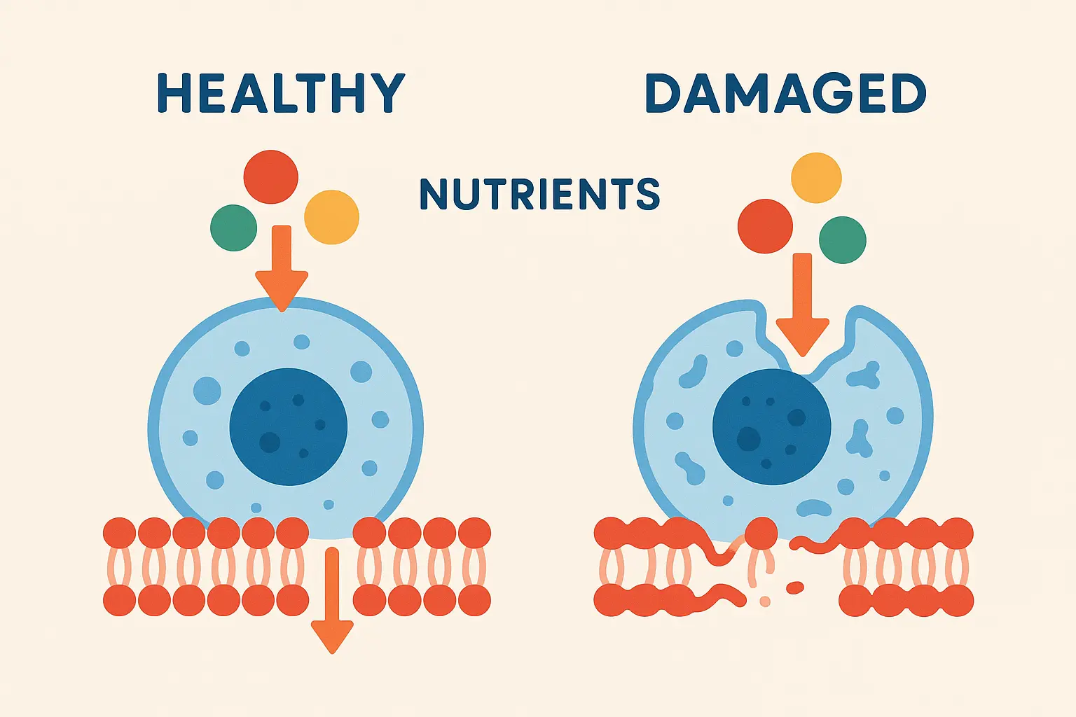 Cell membrane nutrient transport mechanisms