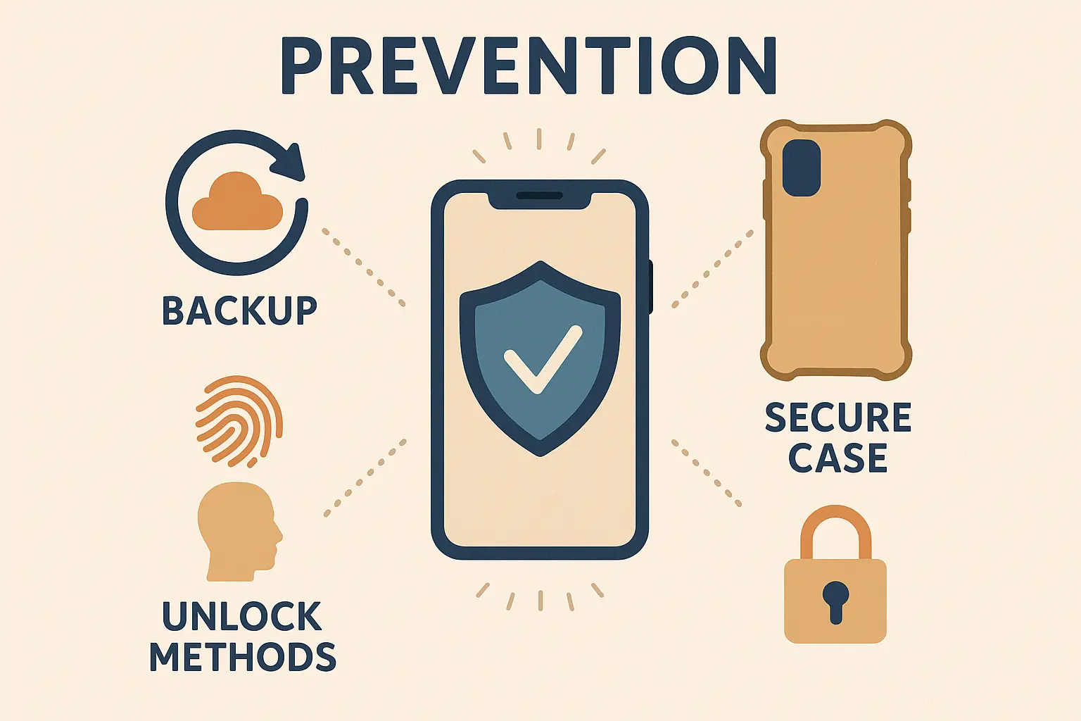 Android phone with protective case and security settings