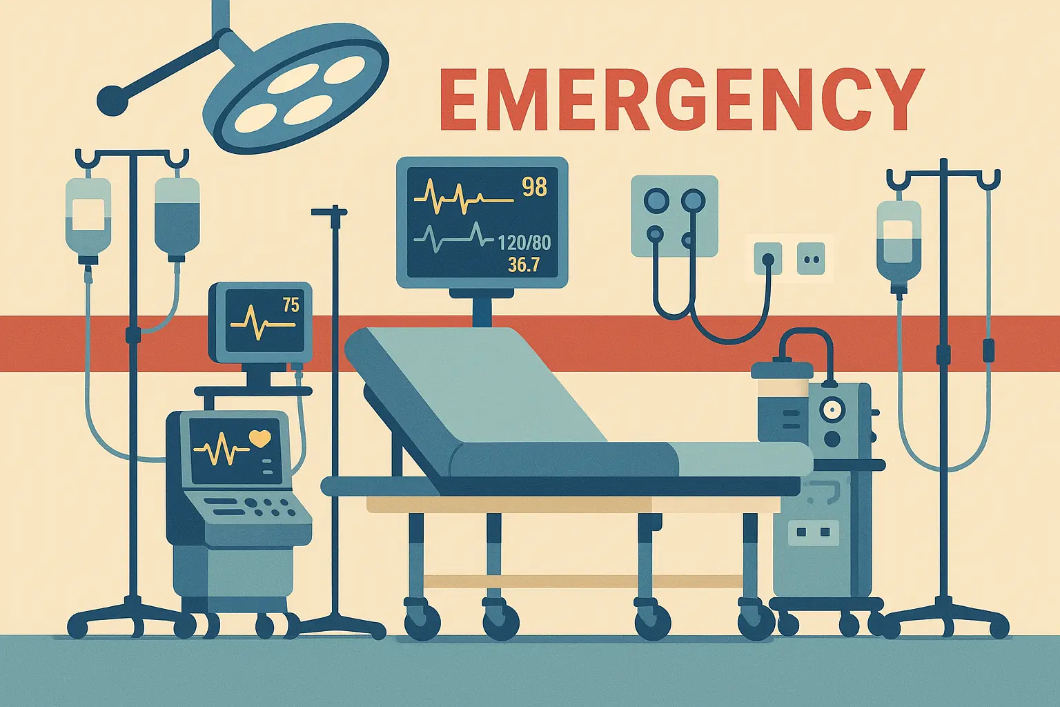 Emergency room IV setup for critical care situations