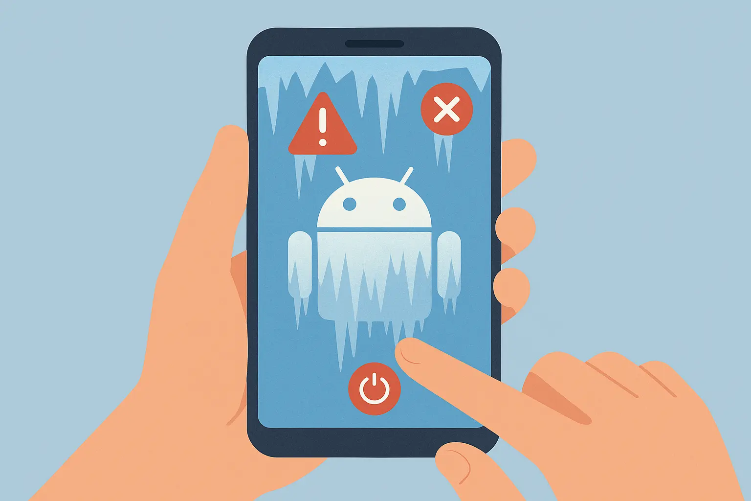 Frozen Android phone emergency shutdown techniques