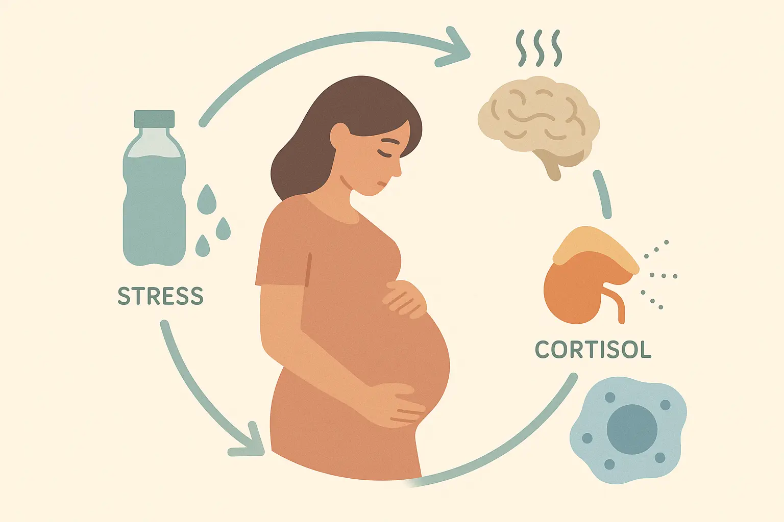Stress-dehydration cycle during pregnancy