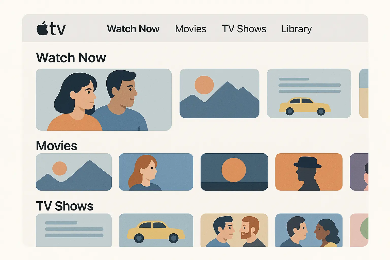 Apple TV content library navigation on Android