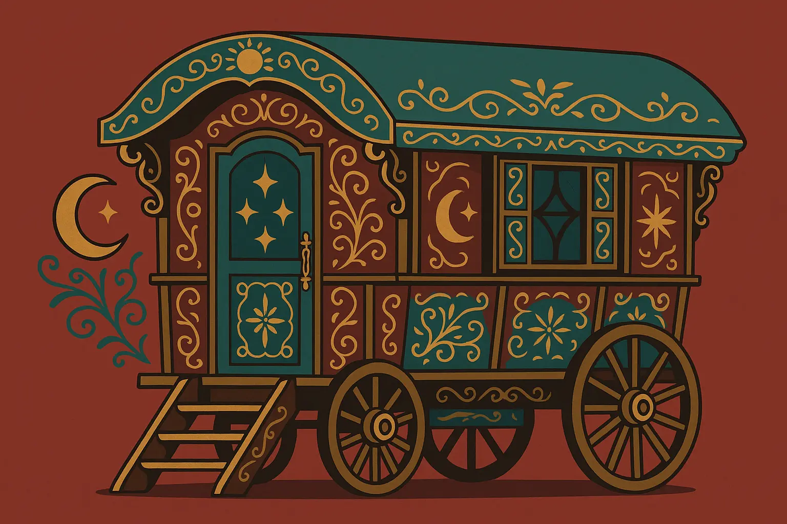 Symbolic gypsy tattoo elements
