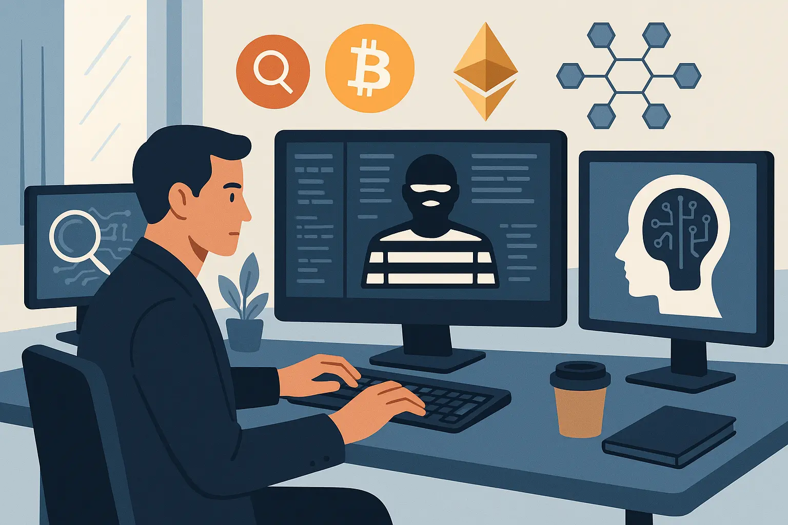 Contemporary crime scene with digital devices and technology