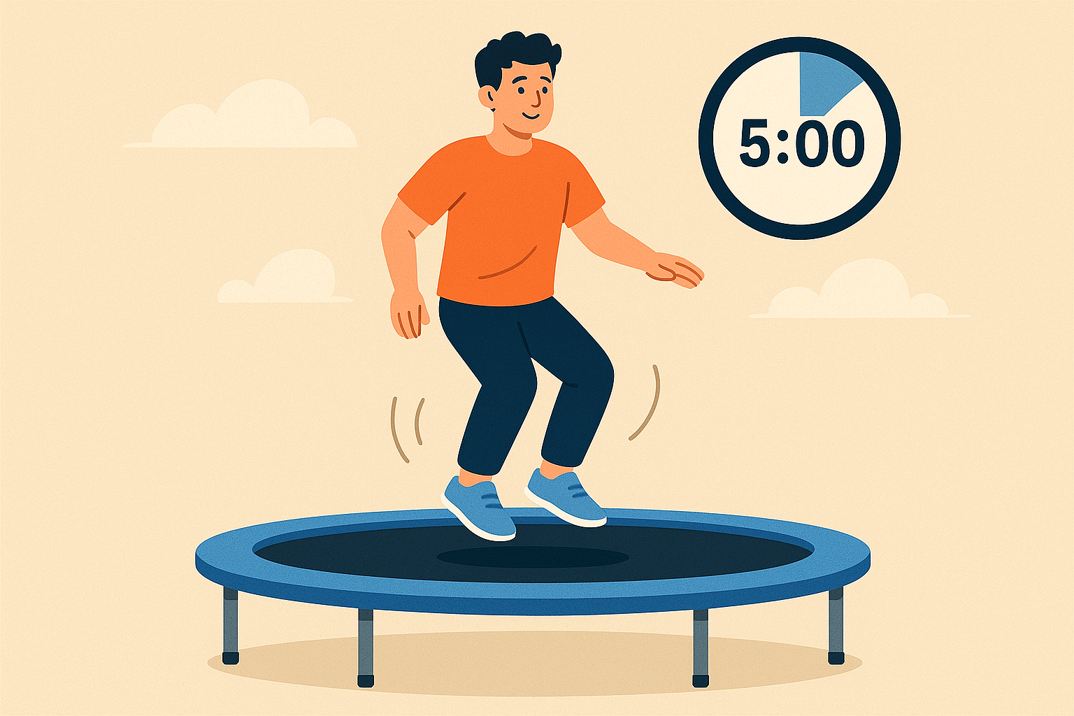 Beginner trampoline exercise progression