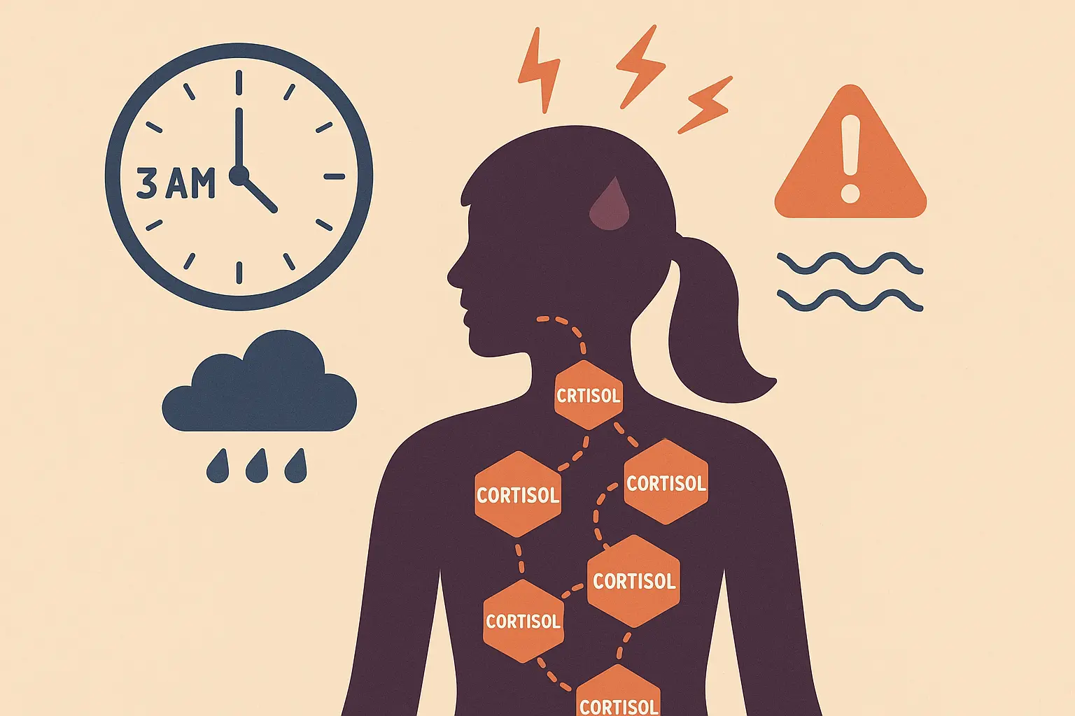 Cortisol patterns affecting female metabolic age
