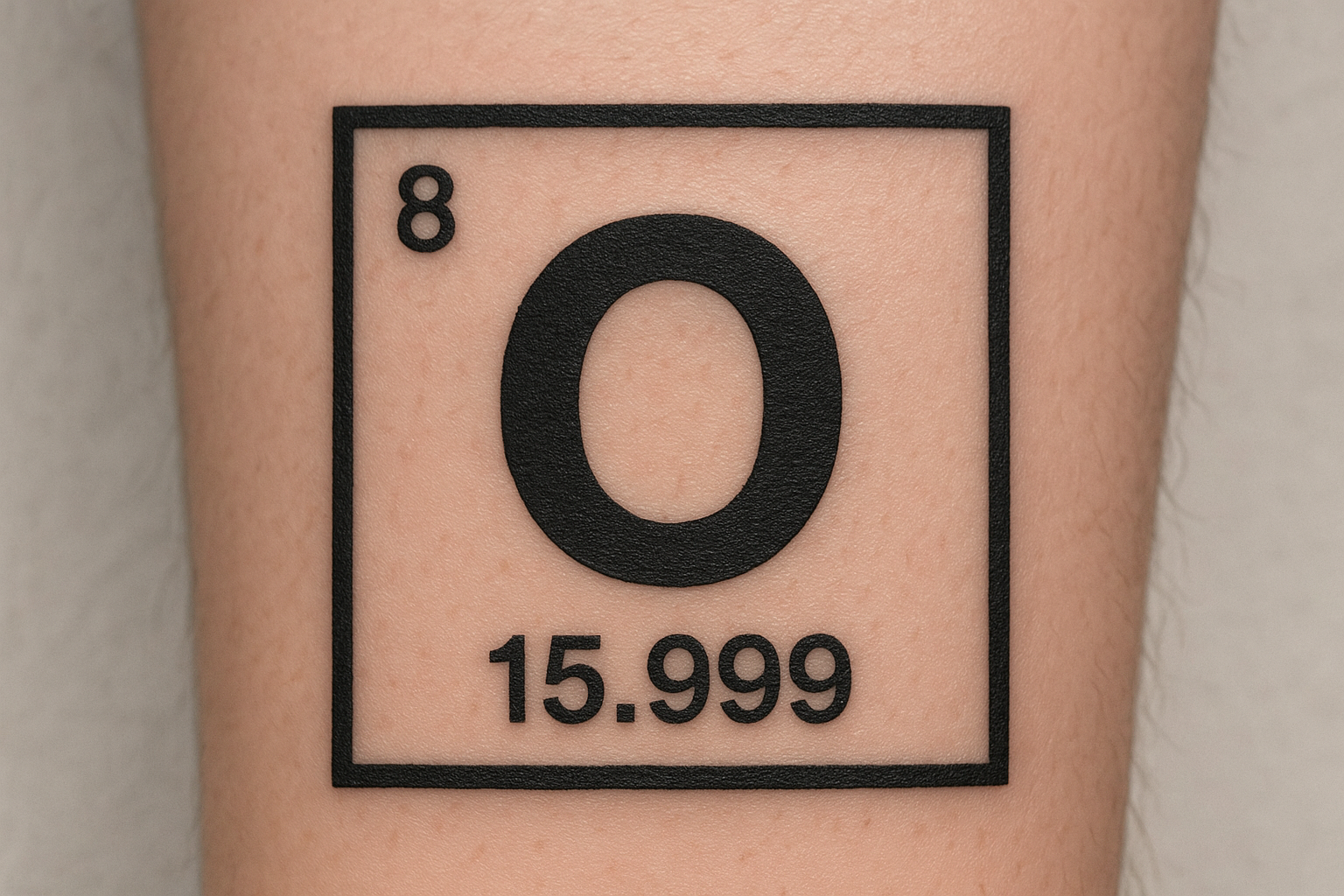 Periodic table element square tattoo design