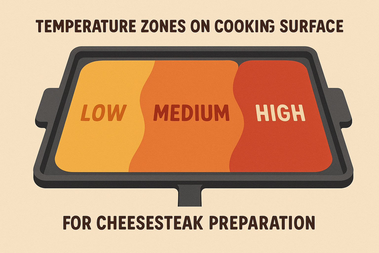 Perfect temperature balance in cheesesteak preparation