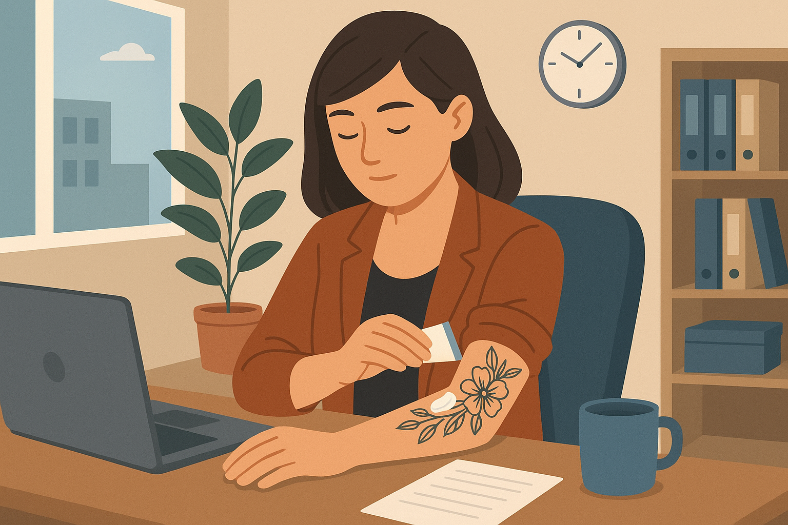 Workplace tattoo protection strategies with Aquaphor