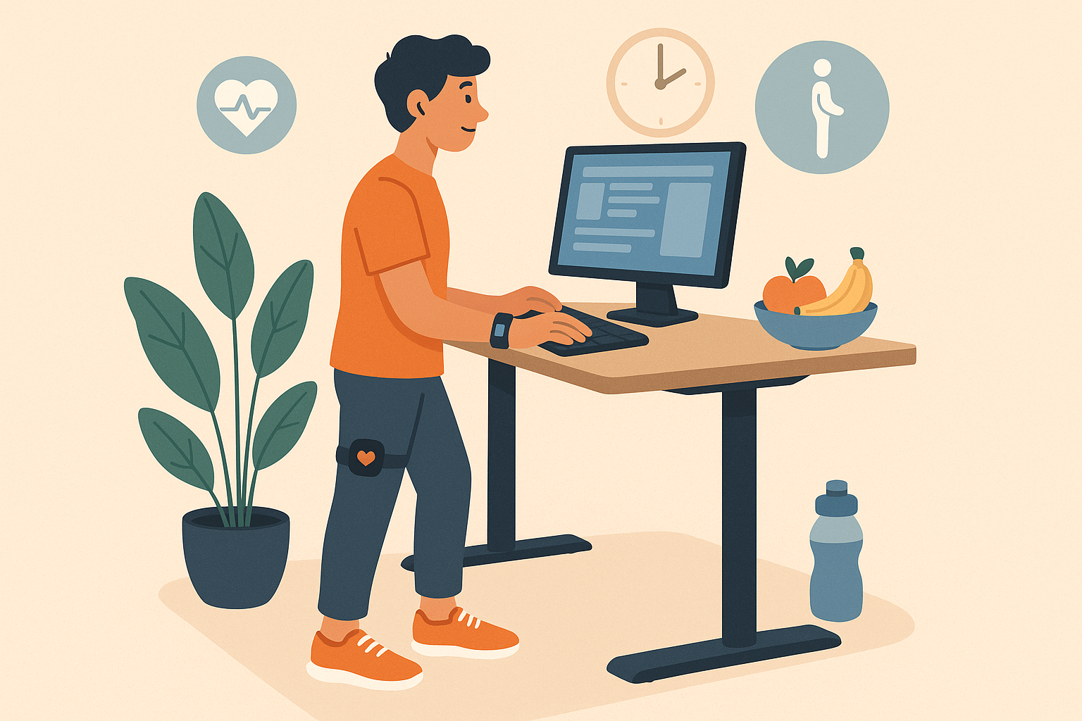 Nutrition support for standing desk users