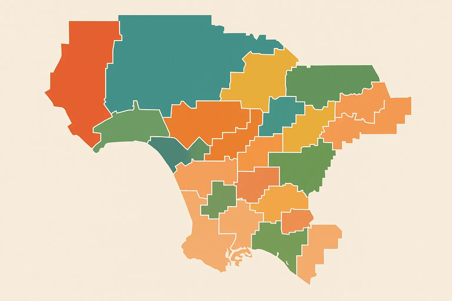 Timeline showing 310 area code evolution from 1947 to present
