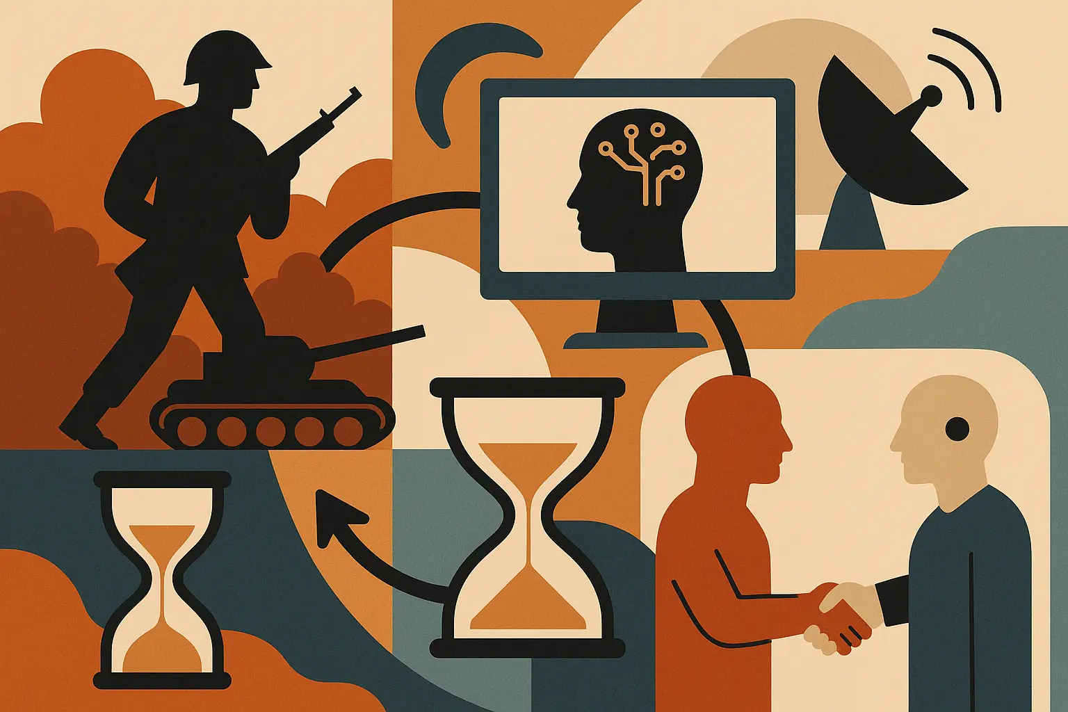 Vintage typewriter with manuscript pages